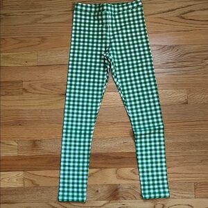 NWT Crewcuts leggings in Green and White Check